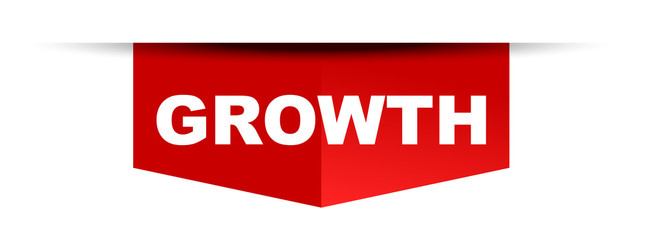 red vector banner growth