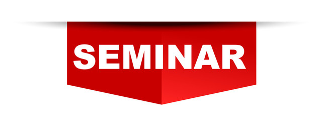 red vector banner seminar