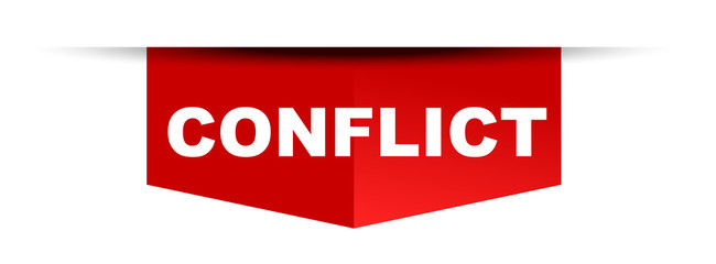 red vector banner conflict