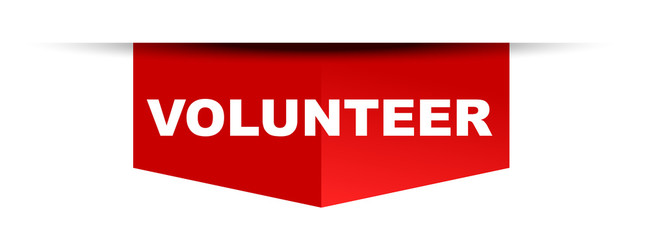 red vector banner volunteer