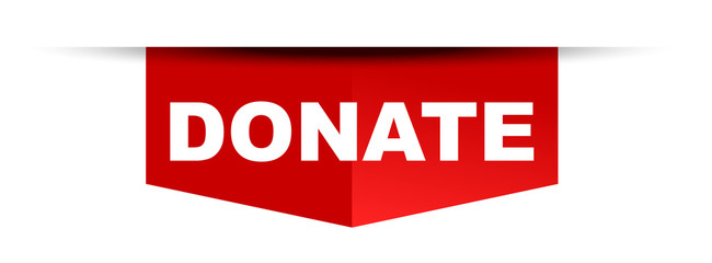 red vector banner donate