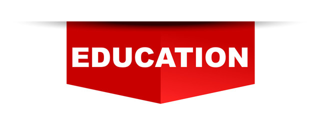 red vector banner education