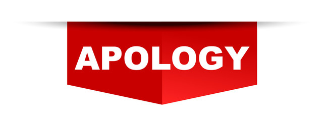 red vector banner apology