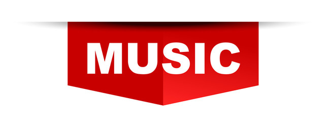 red vector banner music