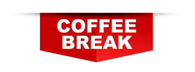 red vector banner coffee break