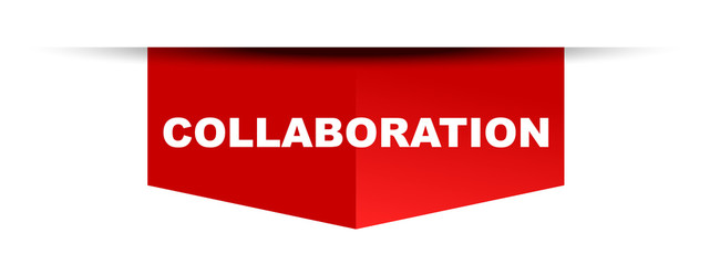 red vector banner collaboration