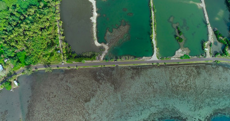  tropical landscape in aerial view, French Polynesia