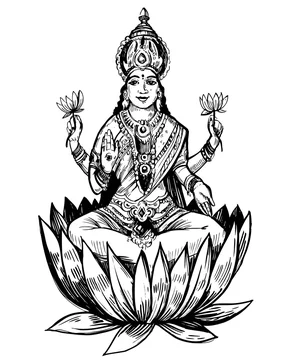 Premium Vector | Hindu god laxmi and ganesh at diwali festival, hand drawn  sketch vector illustration.