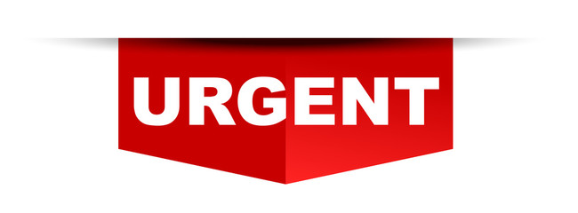 red vector banner urgent