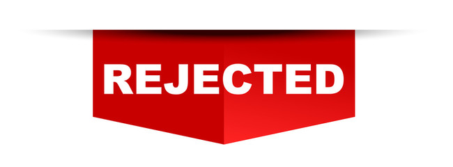 red vector banner rejected
