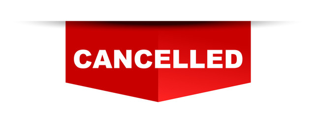 red vector banner cancelled