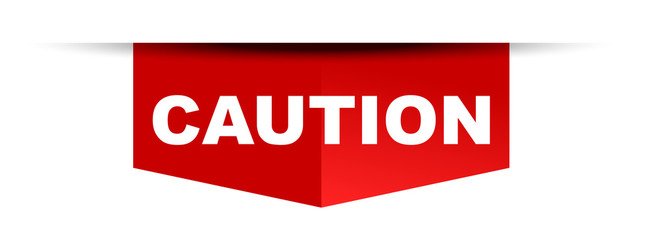 red vector banner caution
