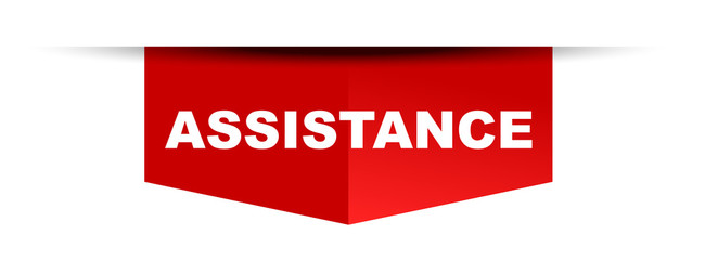red vector banner assistance