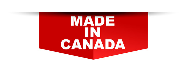 red vector banner made in canada