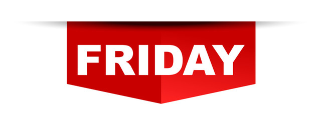 red vector banner friday