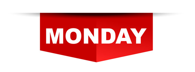 red vector banner monday