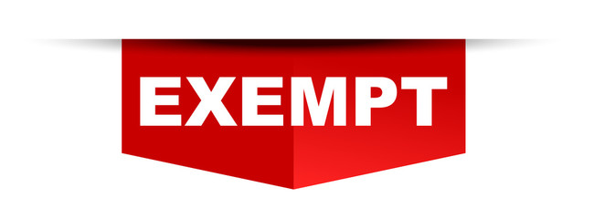 red vector banner exempt