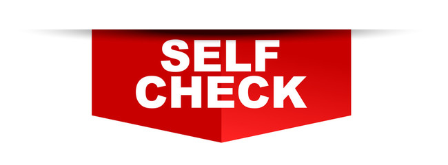 red vector banner self check