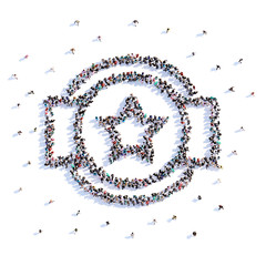 A lot of people form award, icon . 3d rendering.