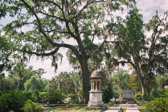 Bonaventure Cemetery In Savannah, Georgia. The Cities Oldest Cemetery And Resting Place To Historic Figures And Hauntingly Beautiful Memorials.