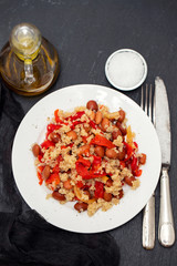 salad with quinoa on white plate