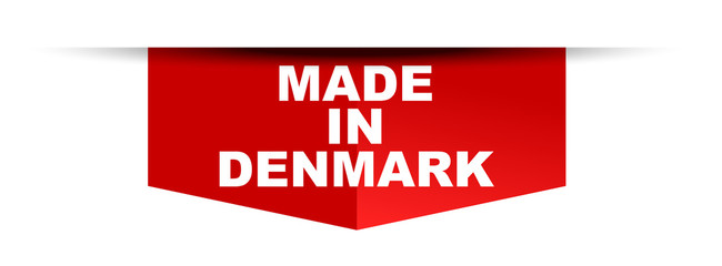red vector banner made in denmark