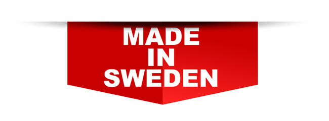 red vector banner made in sweden