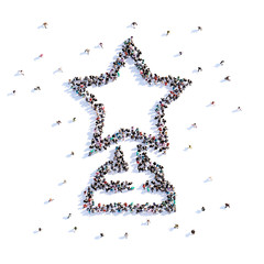 A lot of people form award, icon . 3d rendering.