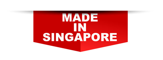 red vector banner made in singapore