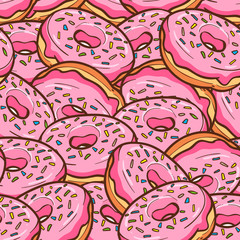 Fototapeta premium cute donut seamless pattern