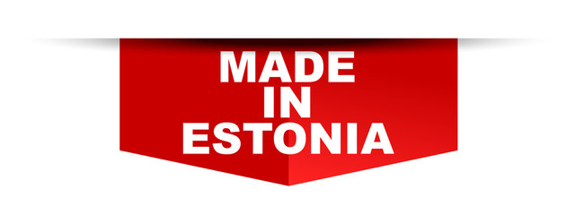 red vector banner made in estonia
