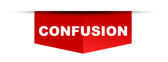 red vector banner confusion
