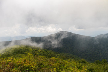 View over Great Smoky Mountains National Park from Rocky Top 