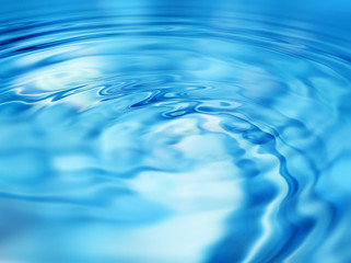 Naklejka na ściany i meble Bright blue abstract background with water ripples pattern
