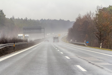 Fototapeta premium rainy highway scenery