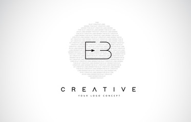 EB E B Logo Design with Black and White Creative Text Letter Vector.