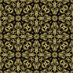 Orient vector classic pattern. Seamless abstract background with vintage golden elements. Orient background. Ornament for wallpaper and packaging