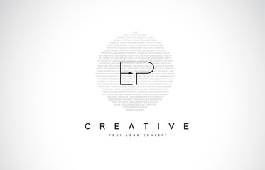 EP E P Logo Design with Black and White Creative Text Letter Vector.