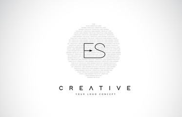 ES E S Logo Design with Black and White Creative Text Letter Vector.