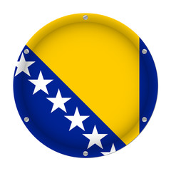 metallic flag - Bosnia and Herzegovina with screws