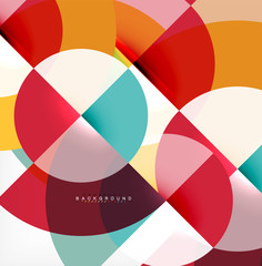 Obraz premium Minimal circle abstract background design, multicolored template for business or technology presentation or web brochure cover layout, wallpaper