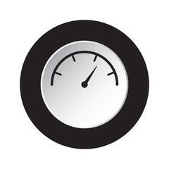 round black, white button - gauge, dial symbol