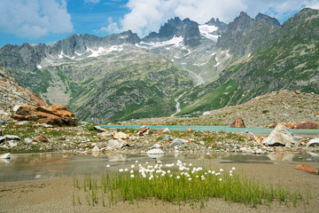 Fototapeta na wymiar Bergpanorama am Sustenpass, Schweiz