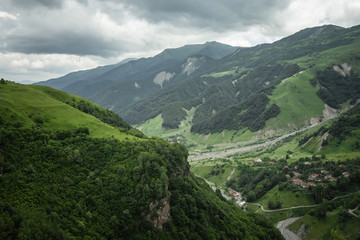 Caucasian Mountain ranges and valleys at Gudauri, Georgia