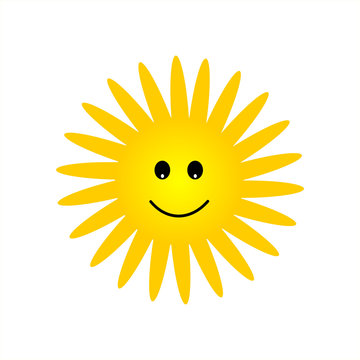 Vector smiling sun. Suitable for icon, wallpaper or banner.
