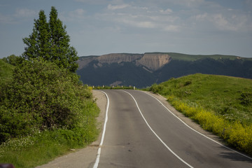 Beautiful road in the mountainous region of Kakheti