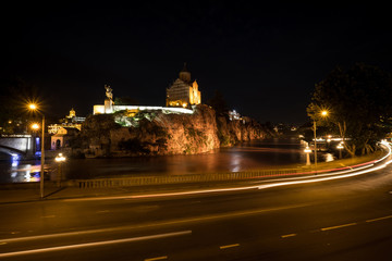 Fototapeta na wymiar Night view of old town of Tbilisi.