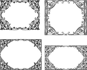 Decorative drawn frames from architectural details