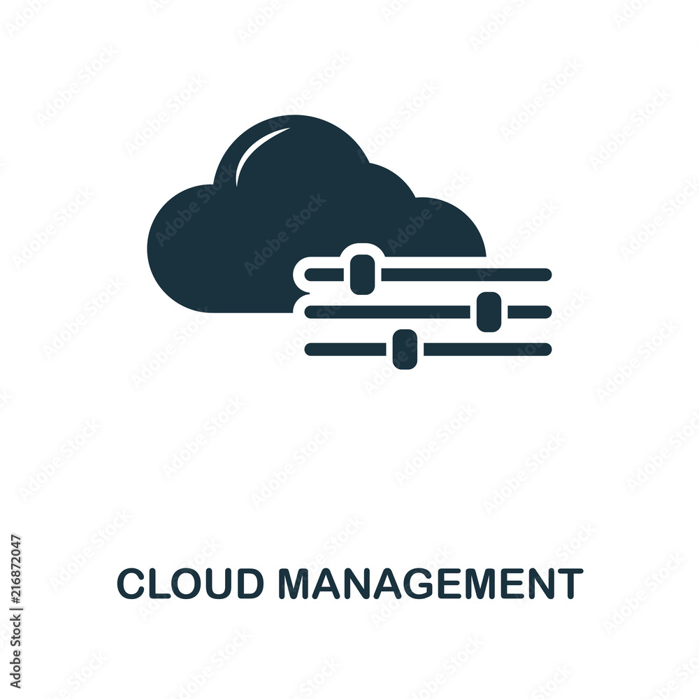 Poster cloud management creative icon. simple element illustration. cloud management concept symbol design 