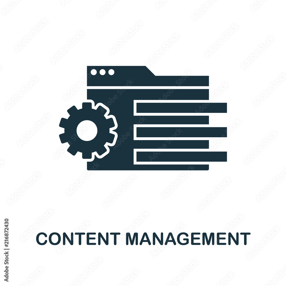 Poster content management creative icon. simple element illustration. content management concept symbol des